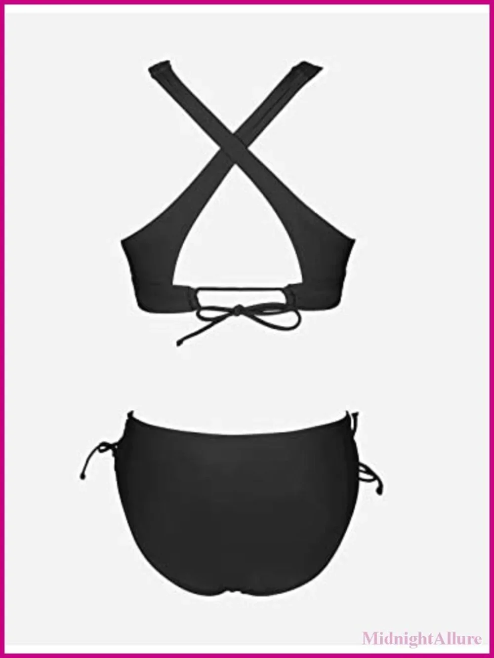 Women's Deep V Neck Two Piece Bikini Set with Side Ties, Removable Cups